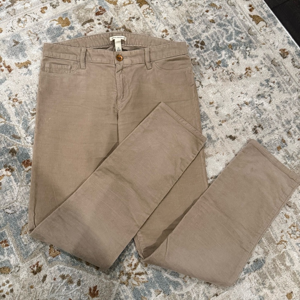 Womens Banana Republic Taupe Corduroy Pants – Size 31 – Stretch Cotton, Like New